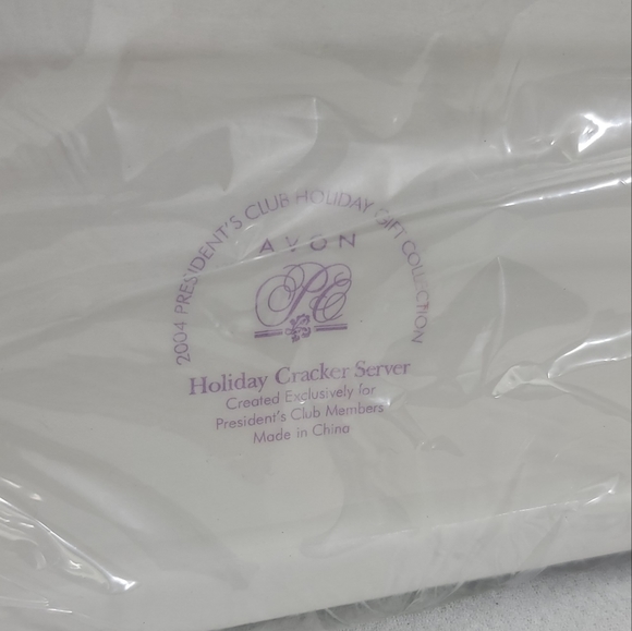 Avon 2004 Presidents Club Holiday Cracker Server - Ceramic - Picture 5 of 13